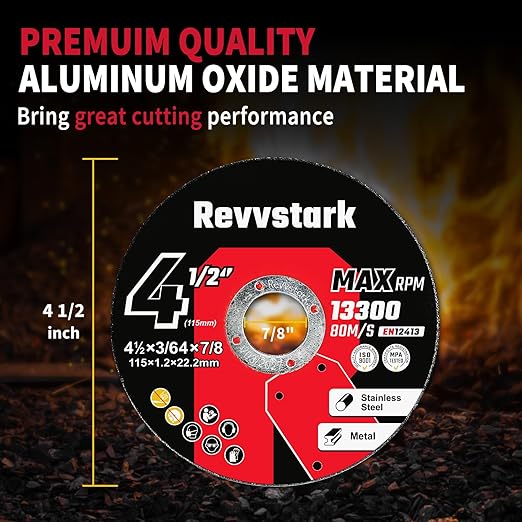 Cut Off Wheels 55 Pack, 4 1/2 Inch Cut-Off Wheel, 4.5" x .045" x 7/8" Metal & Stainless Steel Cutting Wheel for Angle Grinder, Ultra Thin Cutting Discs (4-1/2 x .045 x 7/8 inch Grinder Wheel)