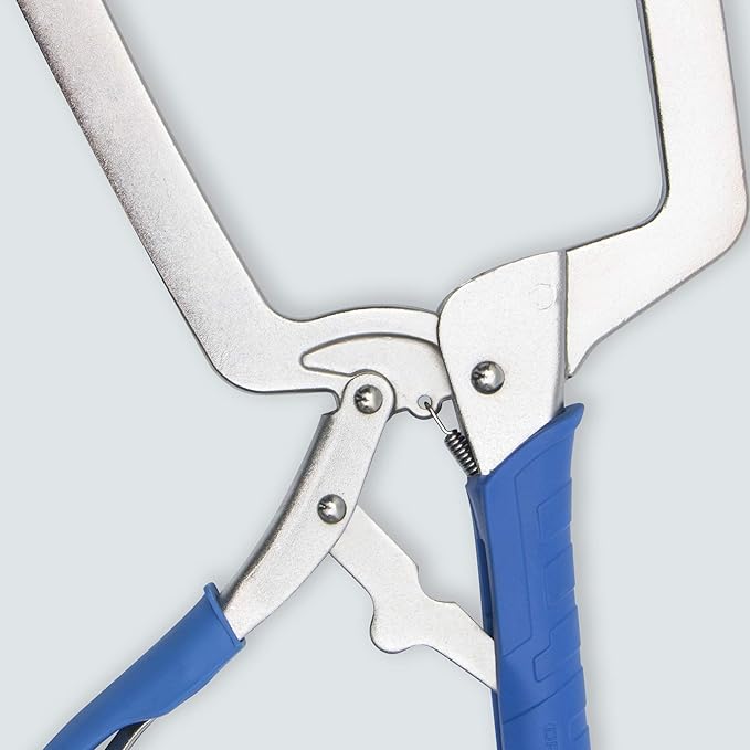 DRAGONITE Heavy Duty C Clamp, Vise Grip Locking Pliers With Swivel Pads, 15 Inch Face Clamp for Woodworking, Welding and Pocket Hole Joinery, 2 Piece