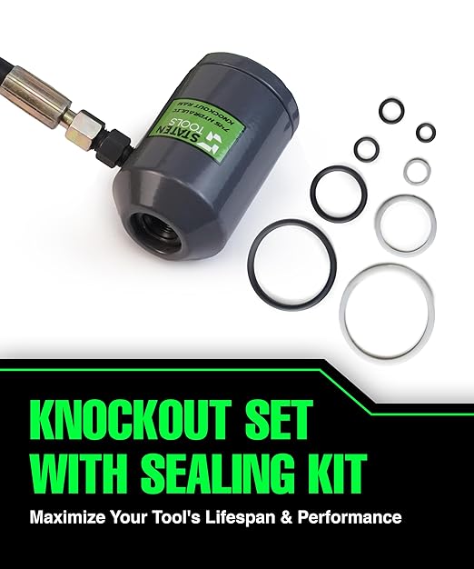 1/2" - 2" Hydraulic Knockout Punch Set | 15 US Tons | Knock Out Set with 6 Dies | Punching Capacity 11-16 Gauge | 1 Year WARRENTY | Staten Tools