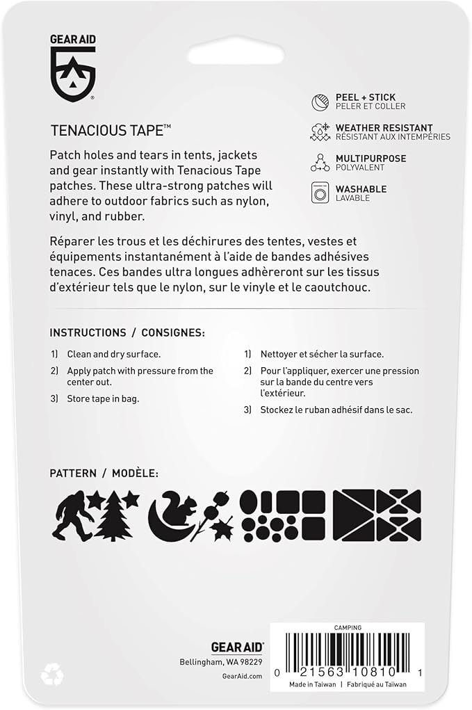 GEAR AID Tenacious Tape Gear Patches for Jacket Repair