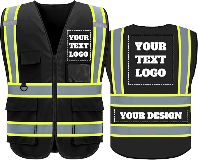BeautyWill Custom Safety Vest Logo Class 2 High Visibility Reflevtive Vest Outdoor Protective Workwear