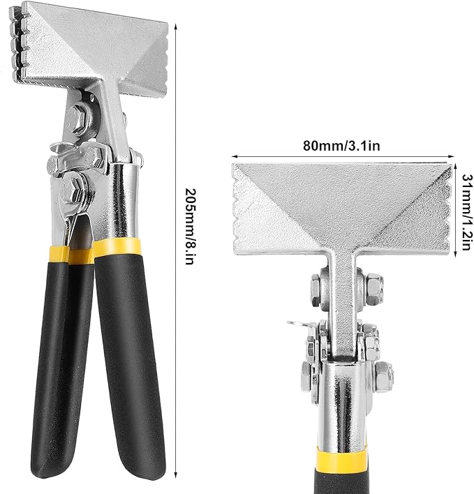 Hand Seamers Sheet Metal Tools,3 Inch Sheet Metal Bender Offset Handles Carbon Steel Straight Jaw Sheet Metal for Door, Bending, Seaming and Flattening Metal