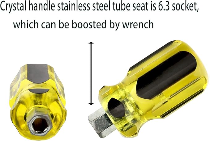 Buspoll Stubby Magnetic short Screwdriver with Phillips and Flat Heads - Perfect for DIY Repairs