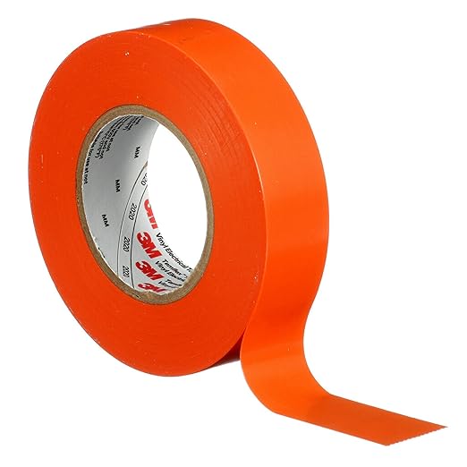 3M Temflex Multi-Purpose Vinyl Electrical Tape 165, Orange, 3/4 in x 60 ft (19 mm x 18 m), 10 Roll Pack