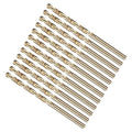 METALLIXITY Drill Bit (#26) 12Pcs, M2 High-Speed Steel Micro Number Bits Spiral Flute 135°Point Tip Gold Finish for Stainless Steel Iron Copper Aluminum Hard Metal