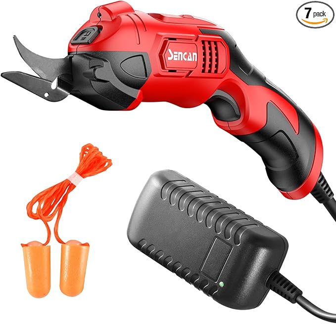 Electric Scissors for Cutting Fabric, Cardboard & Plastic, Sewing Crafting Cardboard Heavy Duty Corded Shears Cutting Tool with 1 tungsten steel cutter head