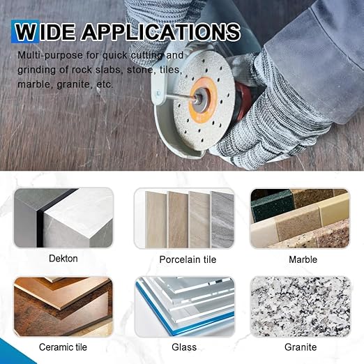 Rock Slab Grinding Disc - 3 inch Glass Cutter Disc (5pcs), Granite Cutting Disc, Diamond Grinder Wheel for Rock Slab, Stone, Tile, Marble, Granite, Glass Diamond Cutting Discs