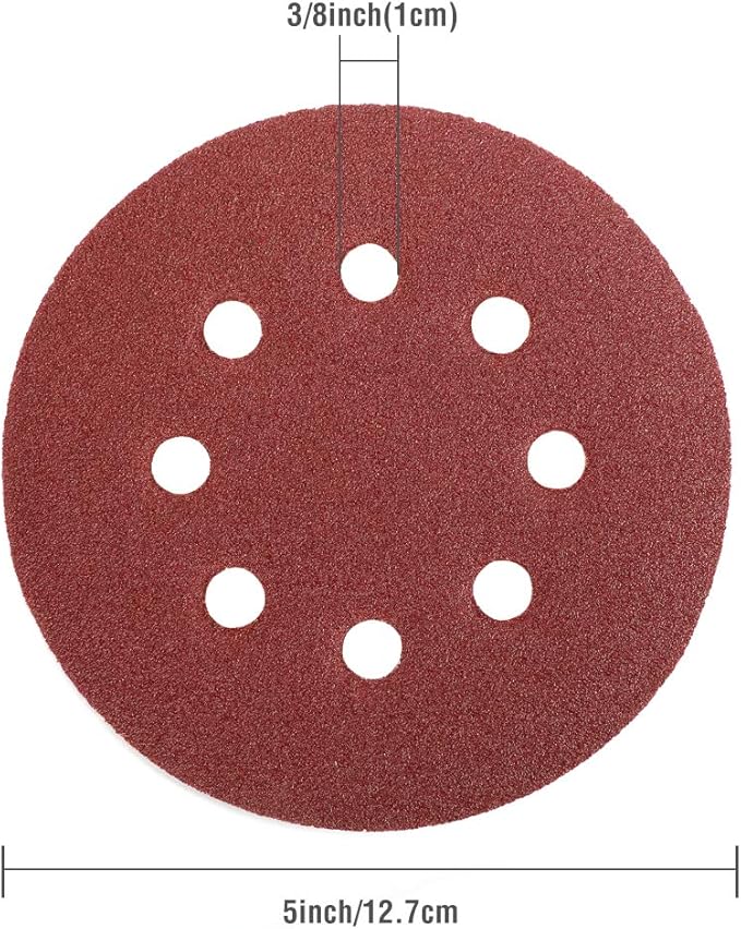 WORKPRO 80-Piece Sanding Disc Set，5-Inch 8-Hole Hook and Loop Sanding Discs, 60, 80, 100, 120, 180, 240, 320, 400 Grits Sandpaper for Random Orbital Sander(Not for Oscillating Tools or Mouse Sander)