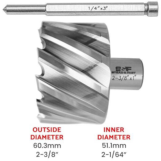 S&F STEAD & FAST Annular Cutter High Speed Steel 2-3/8" x 1" with Pilot Pin
