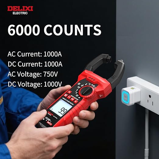 Professional Clamp Meter 1000A AC/DC Amp Clamp Multimeter & 1000V Voltage Tester True RMS, Inrush, VFD, LOZ - Measures Resistance, Temperature, Capacitance and Frequency, MAX/MIN Hold