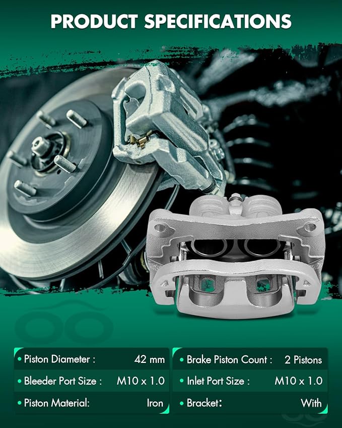 SCITOO Front Left+Right Brake Calipers With Bracket 19B2683 19B2682 Compatible For Saab 9-2X 2005-2006 For Subaru Impreza 2002-2016 For Subaru Legacy 2003-2004