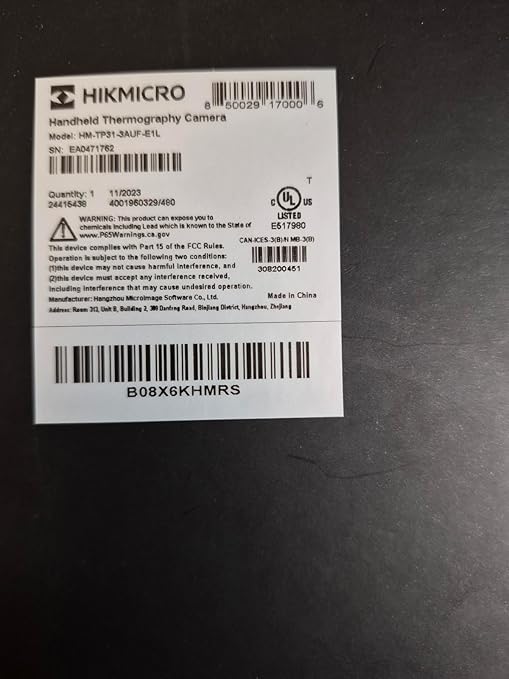 HIKMICRO E1L Thermal Imaging Camera with Laser Pointer, 160 x 120 IR Resolution/19200 Pixels, 25Hz Refresh Rate, Portable Handheld Thermal Imager, -4°F~1022°F Temperature Range