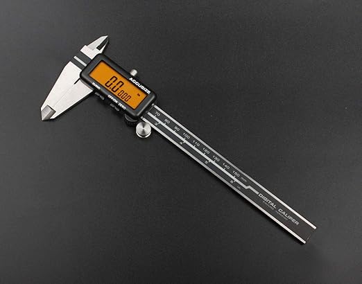 Accusize Industrial Tools 0-6''/0-150 mm, Yellow LCD Electronic Digital Caliper,Metric/Inch, 0.0005''/0.01mm Resolution, 1110-1818