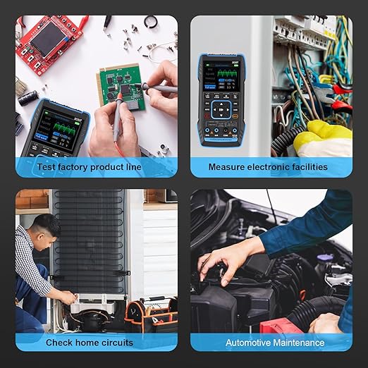 3in1 Upgrade Handheld Oscilloscope/Multimeter/DDS Generator Digital Oscilloscope with Double Channel, 250MS/s Sampling Rate, 50MHz Bandwidth, 19999 Counts, Voltage, Current, Capacitor, Resistor, Diode