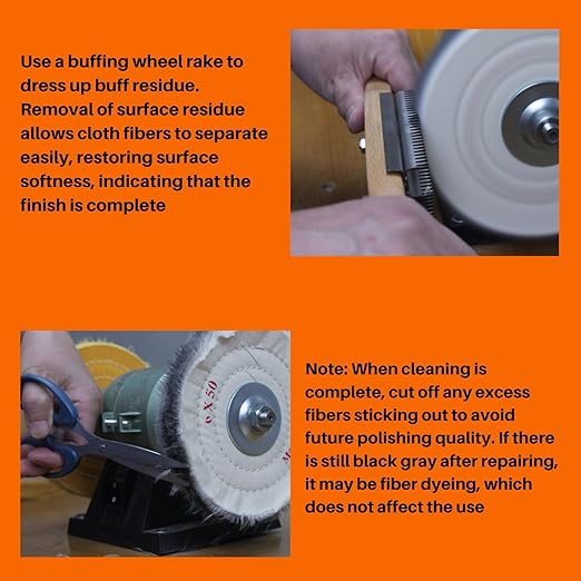 Cotton Buffing Wheel Kit 6 inch. for Bench Grinding Wheel Polishing Machines. Polishes Jewelry, Glass, Tools and More. 1/2 inch Arbor