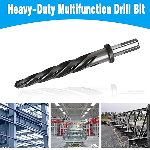 DKIBBITH 13/16" Bridge Construction Reamer Drill Bit, M2 HSS Taper Chucking Reamer for Steel Alloy Metal Wood Plastic, 1/2" Non-Slip Shank, 5-Spiral Flutes Car Reamer, to Align or Enlarge Holes, 21mm.