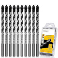 TITGGI 1/4" (10PCS) Masonry Drill Bit Set & Cement Drill Bits, Professional Concrete Drill Bit Set for Glass/Brick/Plastic/Cement/Wood/Tile/Etc, Industrial Strength Carbide Drill Bit Tip