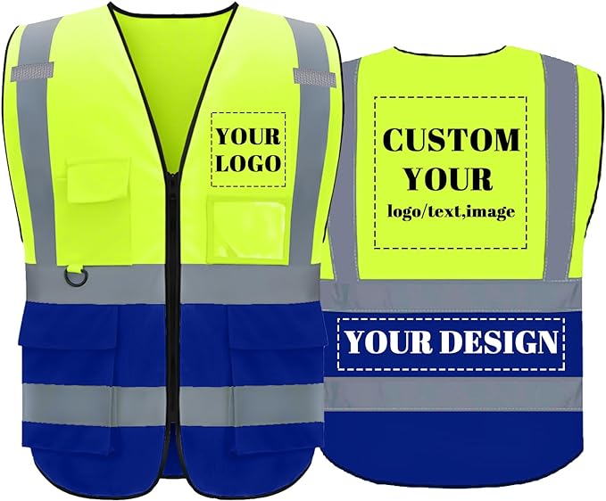 BeautyWill Custom Safety Vest Logo Class 2 High Visibility Reflevtive Vest Outdoor Protective Workwear