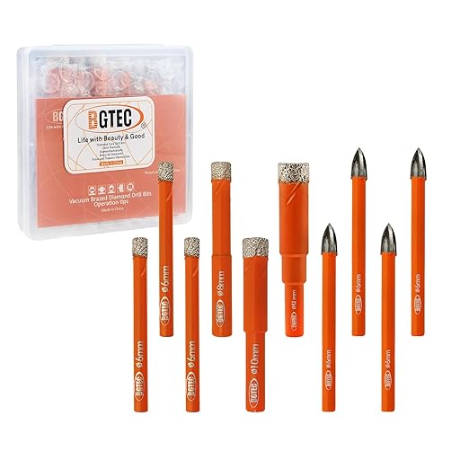 BGTEC Dry Diamond Drill Bits Set - 6/6/6/8/10/12mm Tile Drill Bits and 4pcs 1/4" 6mm Carbide Drill for Granite Marble Porcelain Ceramic