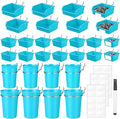 64 Pieces Pegboard Bins Pegboard Cups with Hooks and Loops Peg Hooks Assortment Organizer Accessory for Organizing Accessories Tools Storage Office Workshop Garage Workbench (Blue)