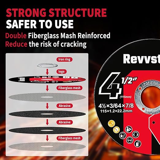 Cut Off Wheels 55 Pack, 4 1/2 Inch Cut-Off Wheel, 4.5" x .045" x 7/8" Metal & Stainless Steel Cutting Wheel for Angle Grinder, Ultra Thin Cutting Discs (4-1/2 x .045 x 7/8 inch Grinder Wheel)