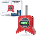 Precise Pipe Center Finder Punch Tool, Magnetic Center Finder for Pipe Fitting with Bubble Level and Adjustable Dial, For 1"–10" Pipes