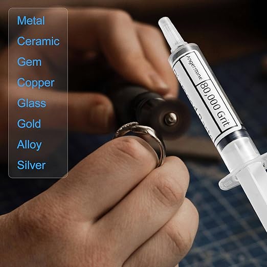 Angerstone 40% Concentration Diamond Polishing Compound Kit of 10 Lapping Compound 80,000 to 450 Grit, Professional Stropping Compound for Metal Jewelry Glass Resin Marble Watch Diamond Paste