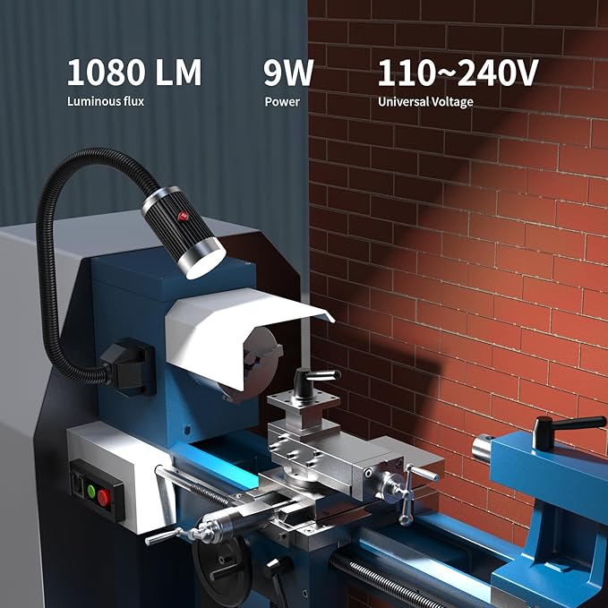 Magnetic Light,12W Magnetic Work Light, IP67 Water Proof Lathe Light, Milling Machine, Bandsaw Lighting