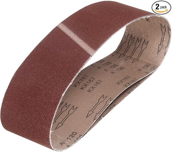 HARFINGTON 6 x 48 Inch Sanding Belts, 2 Pcs 120 Grits Aluminum Oxide Abrasive Belt Sander File Belt for Woodworking, Metal Polishing, Knife Sharpener