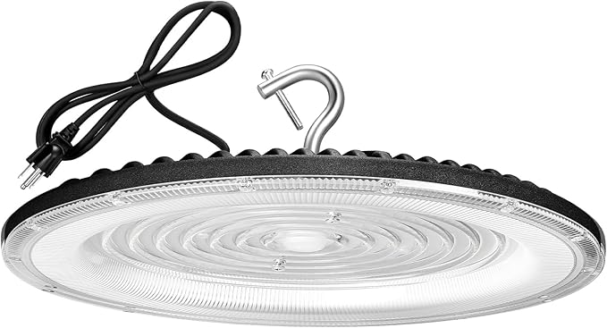250W UFO Led High Bay Light,120VAC,5000K Daylight Commercial Bay Lighting,IP66 Waterproof,41050LM,1150W MH/HPS with Plug Area Lighting for Warehouse/Shop/Workshop/Barn/Gym/Factory