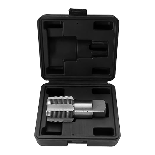 HFS(R)1-1/2" NPT Pipe Tap，Carbon Steel Pipe Threading Tools with Storage Case for Industrial/Plumbing/Auto Repair DIY Thread cutting tools