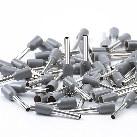 AIRIC 1000 Pcs UL Listed Wire Ferrule Connectors 20 Gauge - DIN Standard - Crimp Copper Ferrules Terminals Wiring Electrical Connector Nylon Insulated Pin Cord End Terminal 20 AWG, Grey