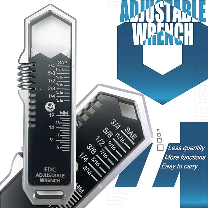 Adjustable Mini Wrench, Adjustable Size 9‑16mm Wrench Spanner Alloy Steel Metal Small Wrench for Woodworking Garage