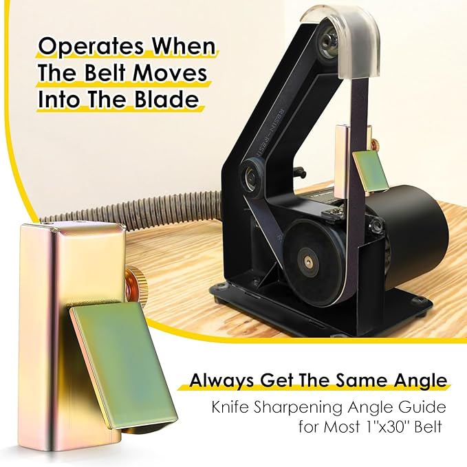 Feekoon Assorted 12 Pack of 1x30 Sanding Belts, with Adjustable Knife Sharpening Angle Guide for 1 x 30 Belt Sander, Knife Sharpening Jig Angles from 10 to 45