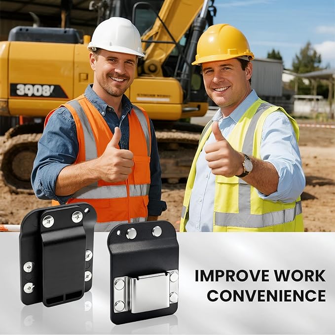 3 Pcs Drill Holder for Tool Belt, Tape Measure Holder with Metal Clip, 2 in Belt Hook Holster for Cordless Drill, Impact Driver, Measuring Tape, Tool Accessories