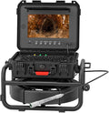 Sanyipace Sewer Camera 165FT/50M with 512Hz Transmitter, Self-Leveling, Distance Counter, Plumbing Inspection Cámara with Microphone Speaker Audio Video Record, 32GB TF Card, Pipe Pulley (7mm Cable)