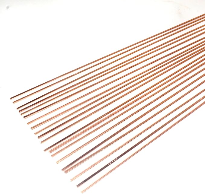 Brazing Rods Phosphor Copper 15% Silver Nitrate Sticks Copper Solder Kit Alloys Flat Industry Welding Rods for Air-conditioners, Refrigerators Pipe Gas and Freezers Storage HVAC(15% Silver Bcup-5)