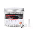 HKS 800PCS Wire Ferrule Connectors - AWG 14-2.5mm² Copper Barrel Pin Cord Ends Insulated Ferrules Terminals - E2508 White