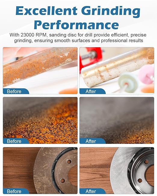 3 inch Sanding Discs Roll Lock Quick Change Discs, 30PCS 36 Grit Grinding Disc Set with 1pcs 1/4'' Holder for Die Grinder, Discs & Backing Pad - R-Type Roll Lock Sandpaper Discs.