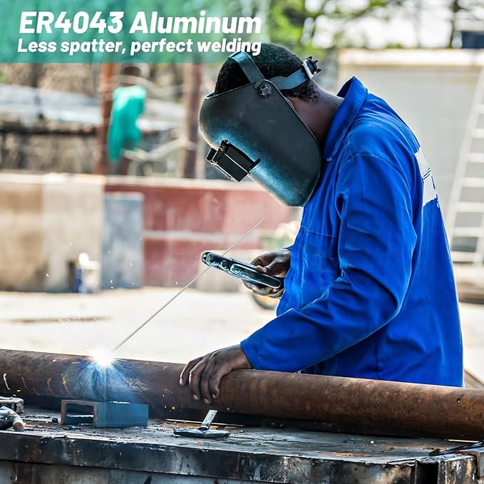 UNIFAMILY 80 Pcs Aluminum Welding Rods ER4043 1/16" x 16", TIG Welding Rod, Low Temp Aluminum Rod, Low Splatter Corrosion Resistance Aluminum Welding Wire, Tig Filler accessories