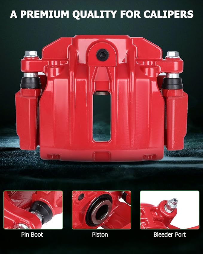 SCITOO Rear Right Brake Caliper With Bracket 18-B4727 Red Compatible For Cadillac 2000-2002 For Chevrolet 1999-2005 For GMC 1999-2005