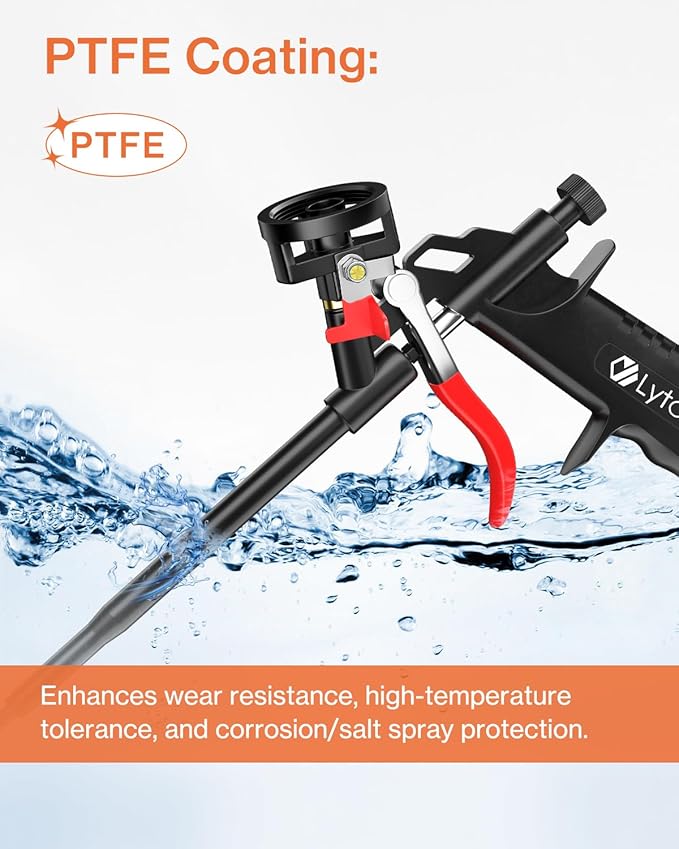 2pcs Foam Gun, Expanding Foam Spray Gun with Extension Tube, PU Foam Gun Applicator, No-Clean Foam Spray Gun, Teflon Coated Foam Gun for Caulking Foam Gun, Gap Filler Spray Gun