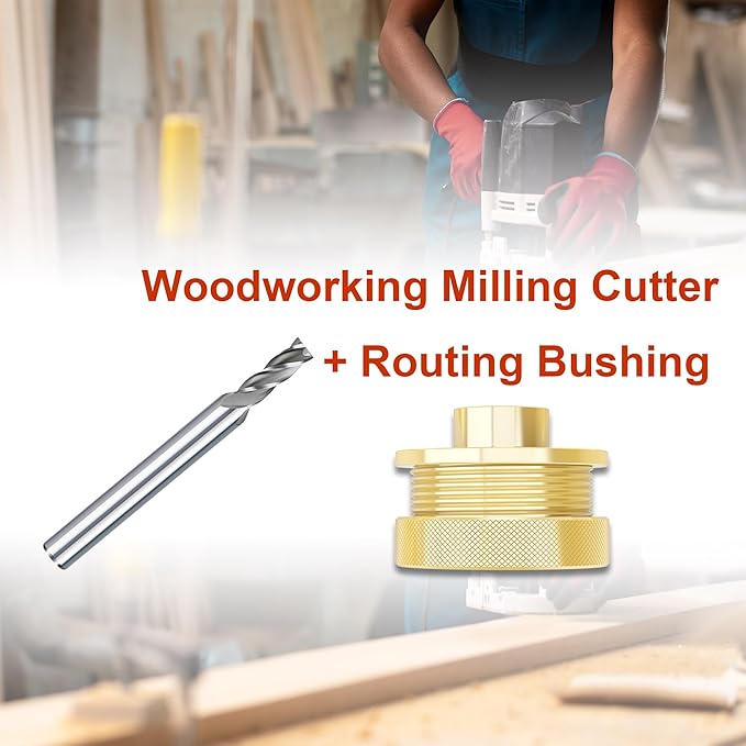 13 Pcs Brass Router Template Bushing Guide Set with Centering Cone, Fit Any Routers Sub-Base of The Porter Cable Style Router Bushing Guide Set with Carrying Case