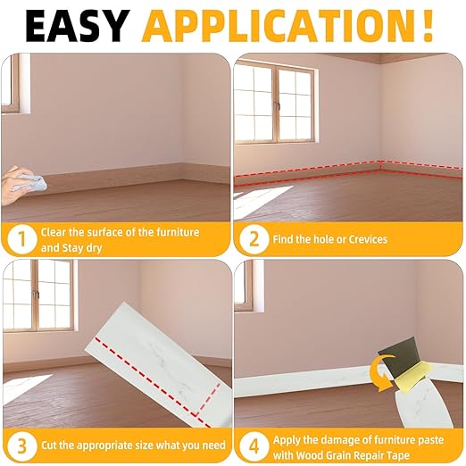 GSCIT Club Wood Grain Repair Tape, 2.4 inch X 15ft Self Adhesive Marble Grain Repair Patch for Tables, Chairs, Baseboards, Doors, Windows, Floors, Handicraft DIY.