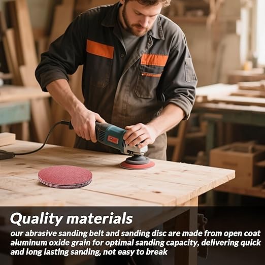 Sanding Belts and Sanding Discs Set - 10 Pack 4x36 Inch Aluminum Oxide Belts(80/120/150/240/400 Grit) and 10 Pack 6-Inch Self-Adhesive Discs (80/100/120/180/240/400 Grit) for Wood, Metal Polishing