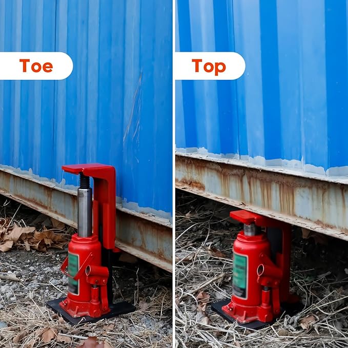 Toe Jack Lift Base Bracket(Jack Not Included), Chute Design fits All Bottle Jack Accessories from 5-30 Tons, 5t Toe Lift Workbench, 10t Top Lift Workbench, 0.4-6 in Toe Height, 9.5-16 in Top Height