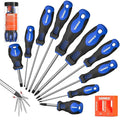 SORAKO 11-Piece Magnetic Screwdriver Set, 5 Phillips and 5 Slotted Tips, Include Magnetizer, Screwdriver with Professional Non-Slip Grip, for Home Repair and DIY Projects，With Case