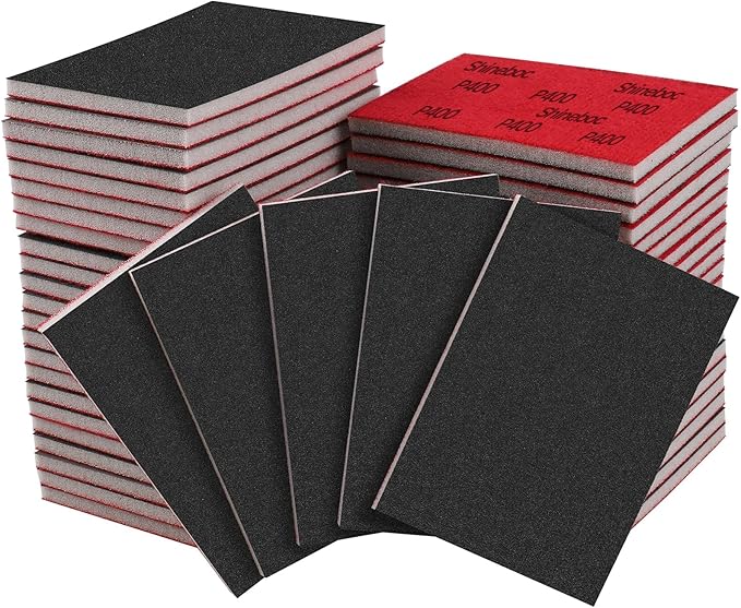 20 Pcs 3 x 4 Inch 400 Grit Sanding Sponge Set, Ultra Fine Sanding Sponges Pads, Soft Foam Hand Sander Block Wet Dry Sandpaper for Model Drywall Metal Wood Furniture Polishing