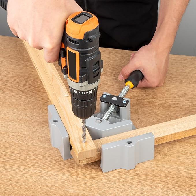 2pcs Right Angle Woodworking Clamp, With Adjustable Aluminum Alloy Swing Jaw, Single Handle Clamps, For Welding, Woodworking