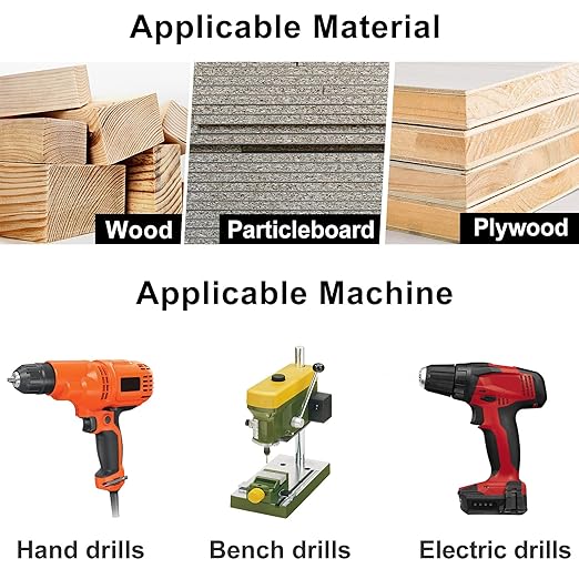 Lytool Countersink Drill Bit Set,5 Pcs Counter Sink Bits for Wood,Tapered Drill Bits for Woodworking,Round Shank,Allen Wrench, Wood Screw Counter Sinker Drill Bits with Depth Stop,Pilot Screw Hole Set